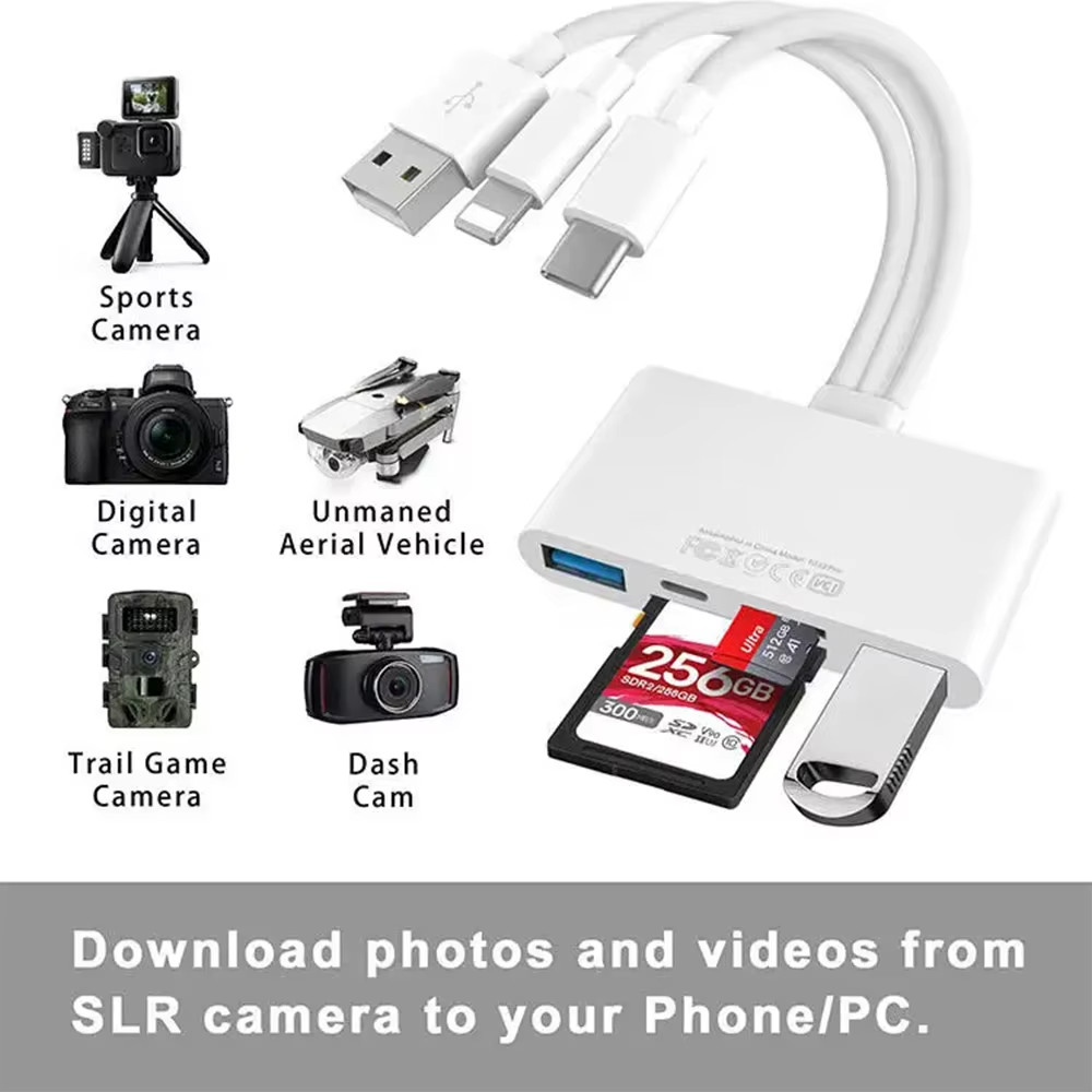 5 in 1 Memory Card Reader USB 3.0 OTG Adapter SD Card Reader For iPhone/iPad