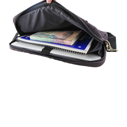 miim Soft Gold Faux Suede 15″ inch Laptop Sleeve (Black) with Shoulder Strap