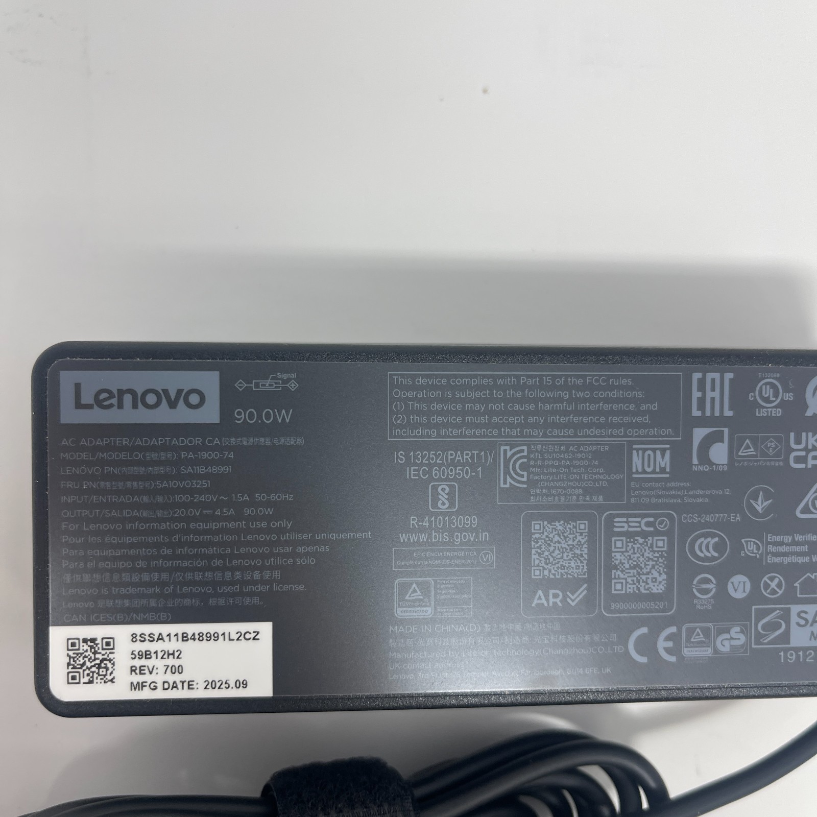 Genuine OEM 90W For Lenovo 20V 4.5A AC Adapter Charger USB-Tip Brand New