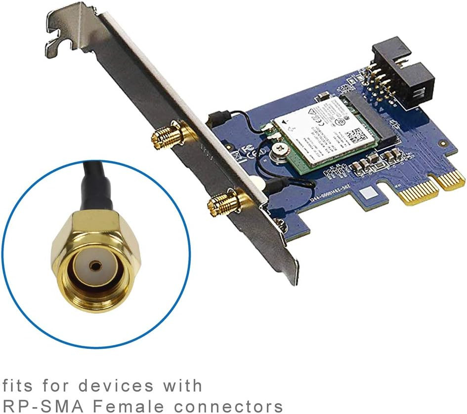 Dual Band Long Range Wifi Antenna (2-Pack), 9Dbi 2.4GHZ 5GHZ 5.8GHZ RP-SMA Conn