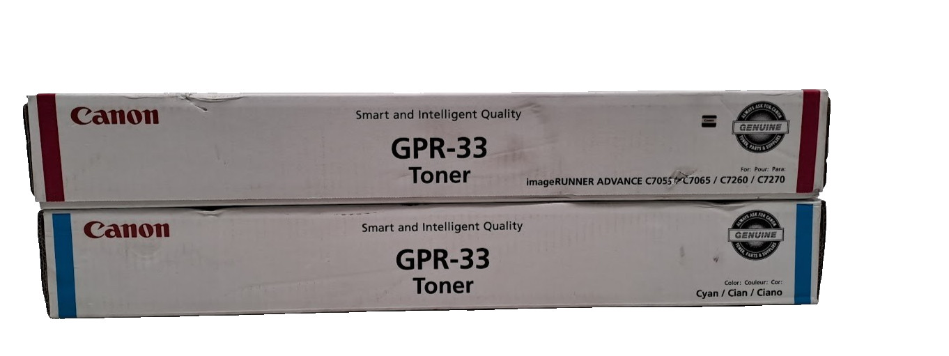 Lot of 2 New Canon GPR-33 Toner Cartridge Magenta, and Cyan