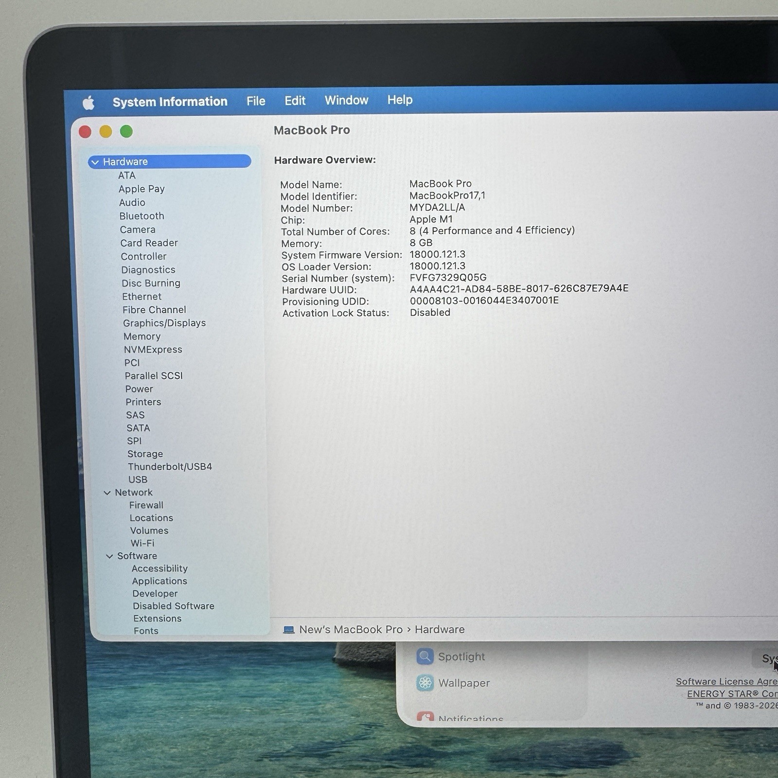 Apple MacBook Pro M1 2020 13″ Touch Bar A2338 | M1 8-Core | 8GB RAM | 256GB SSD