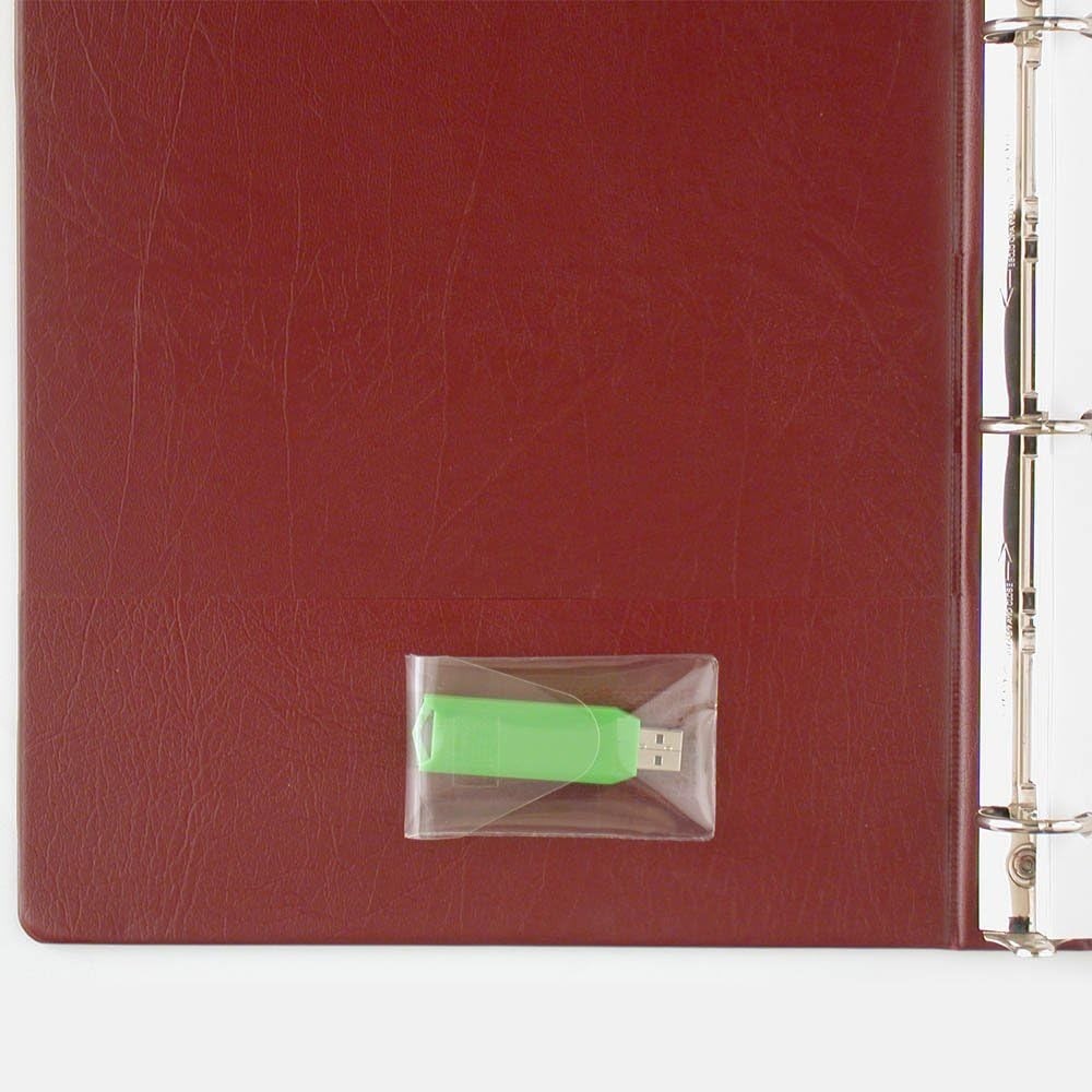 25-Pack USB Flash Drive Holders with Peel & Stick Flap – Weatherproof & Durable