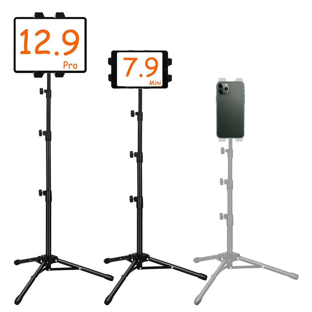 Foldable Height Adjustable Floor Tablet Tripod Stand Mount for iPad Cellphone