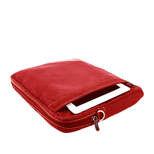 miim Soft Gold Faux Suede 13″ inch Laptop Sleeve (Red) with Shoulder Strap