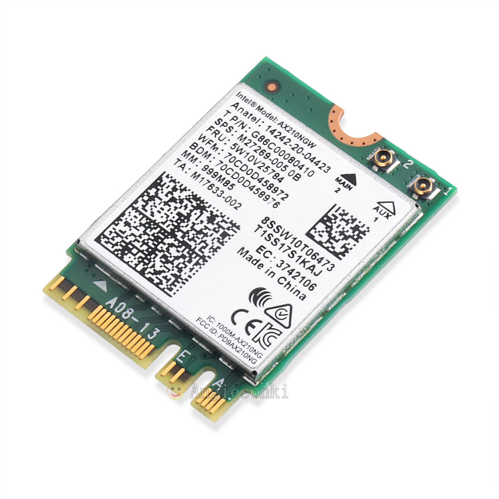 Intel AX210 Dual Band Bluetooth 5.2 Wifi 6E M.2 Card 3000Mbps Network Adapter