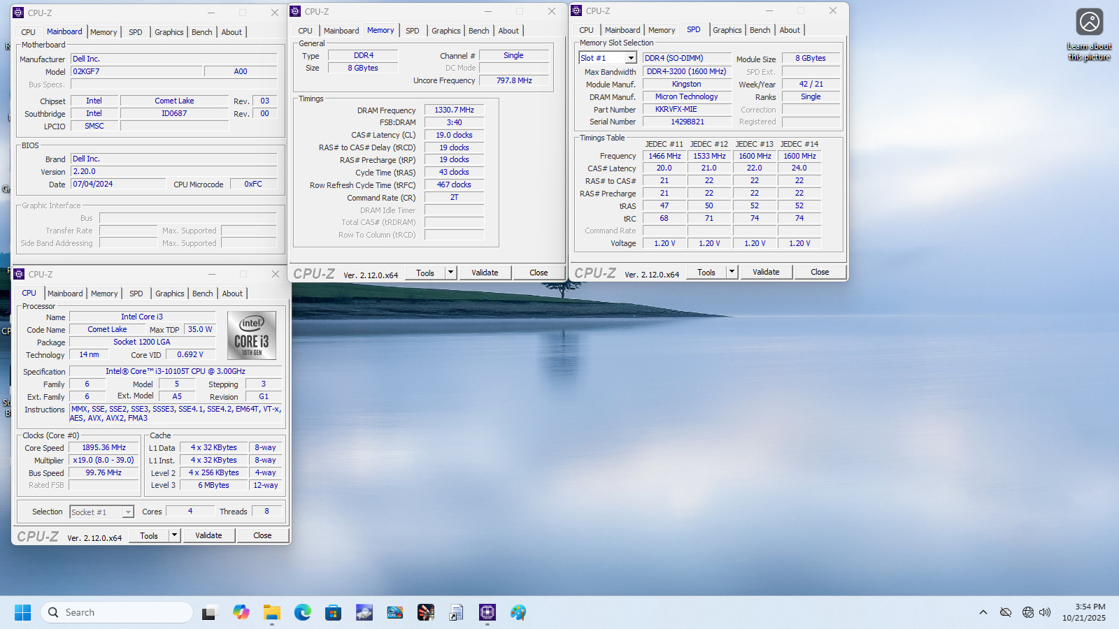 OptiPlex 3090 USFF w i3-10105T 8 GB 1×8 NO SSD, NO OS NO PSU