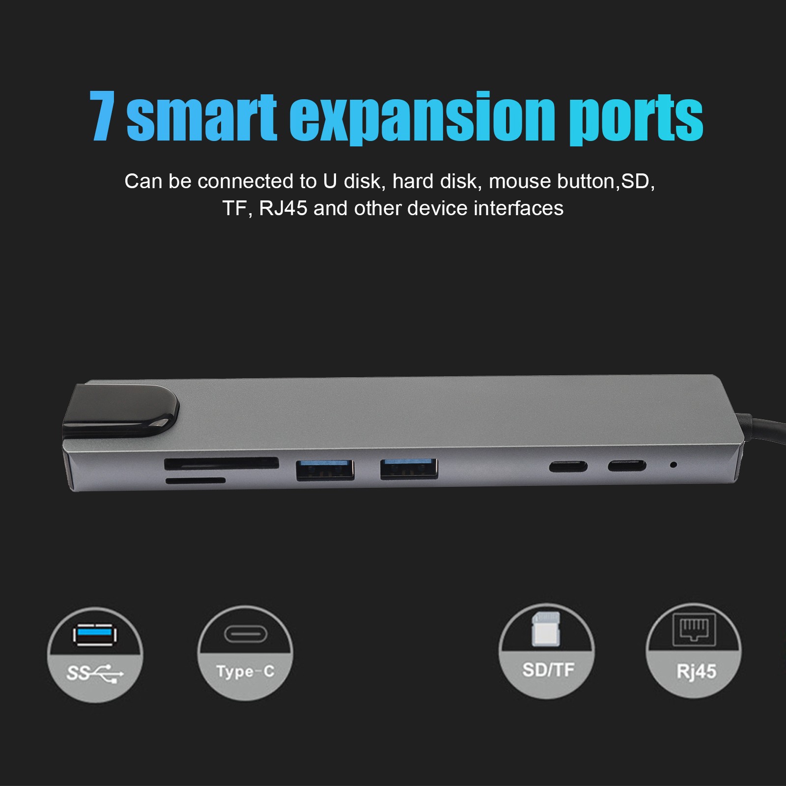 8 in 1 USB-C Hub Type C To USB 3.0 4K HDMI PD Adapter For iPhone Macbook Pro/Air