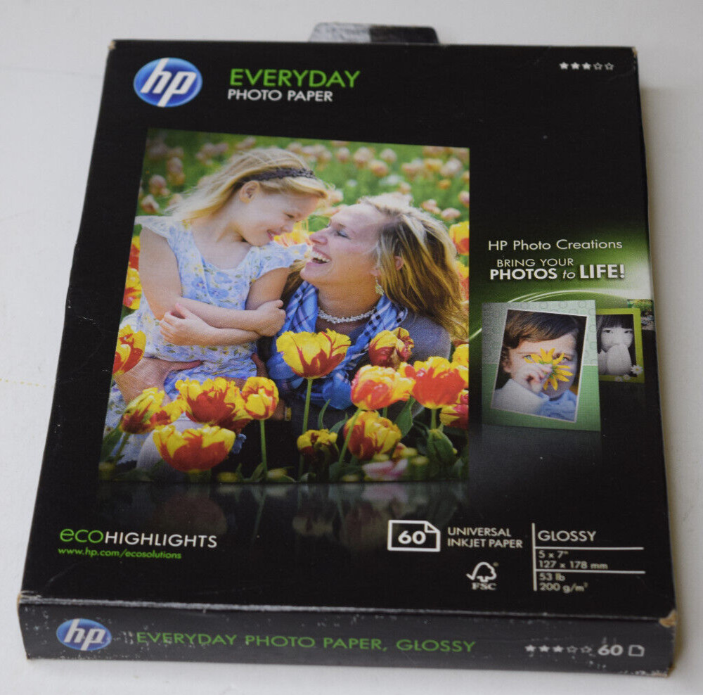 HP Everyday 60 sheet Letter 5 X 7 Inches Glossy Photo Paper