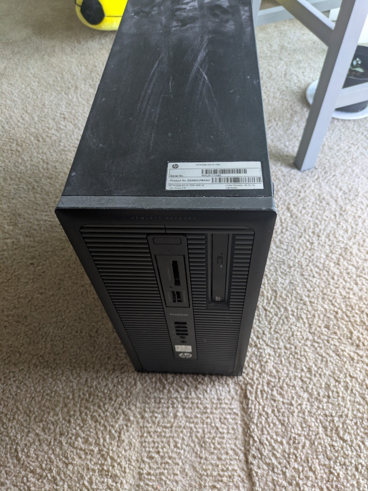 HP ProDesk 600 G1 Tower (TWR) business desktop computer.