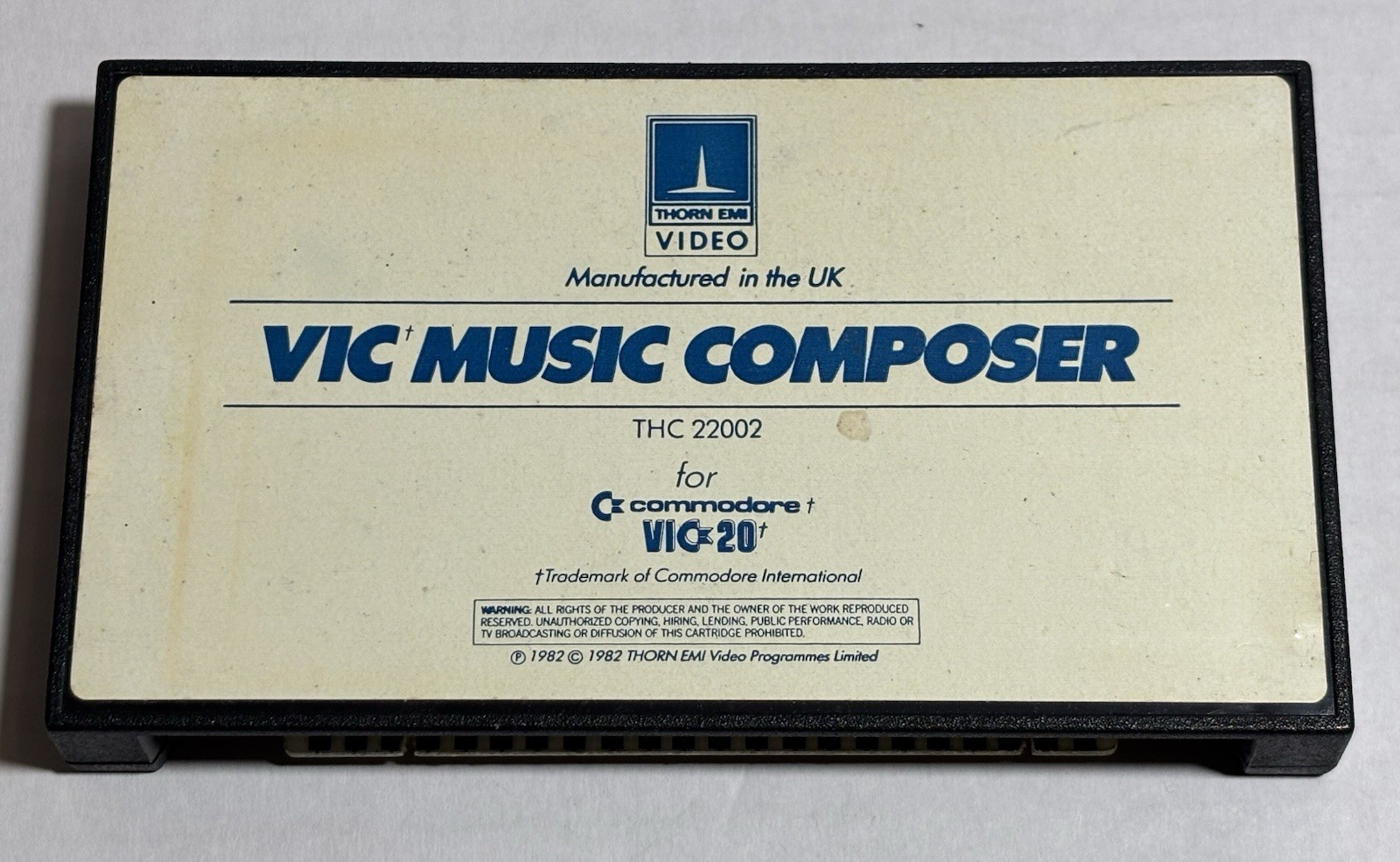 Vic Music Composer Cartridge Only by Thorn Emi Commodore VIC-20 USED UNTESTED