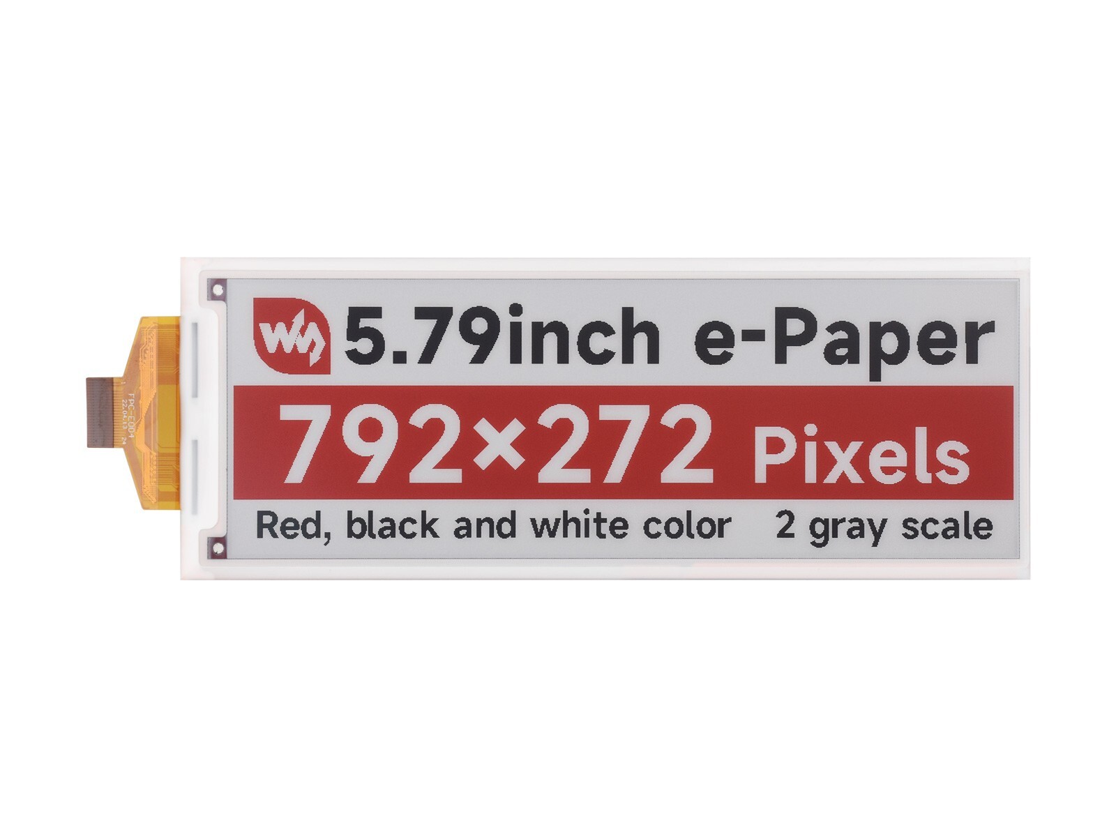 Waveshare 5.79inch E-Paper (B) Raw E-ink Display 792×272, Red/Black/White, SPI