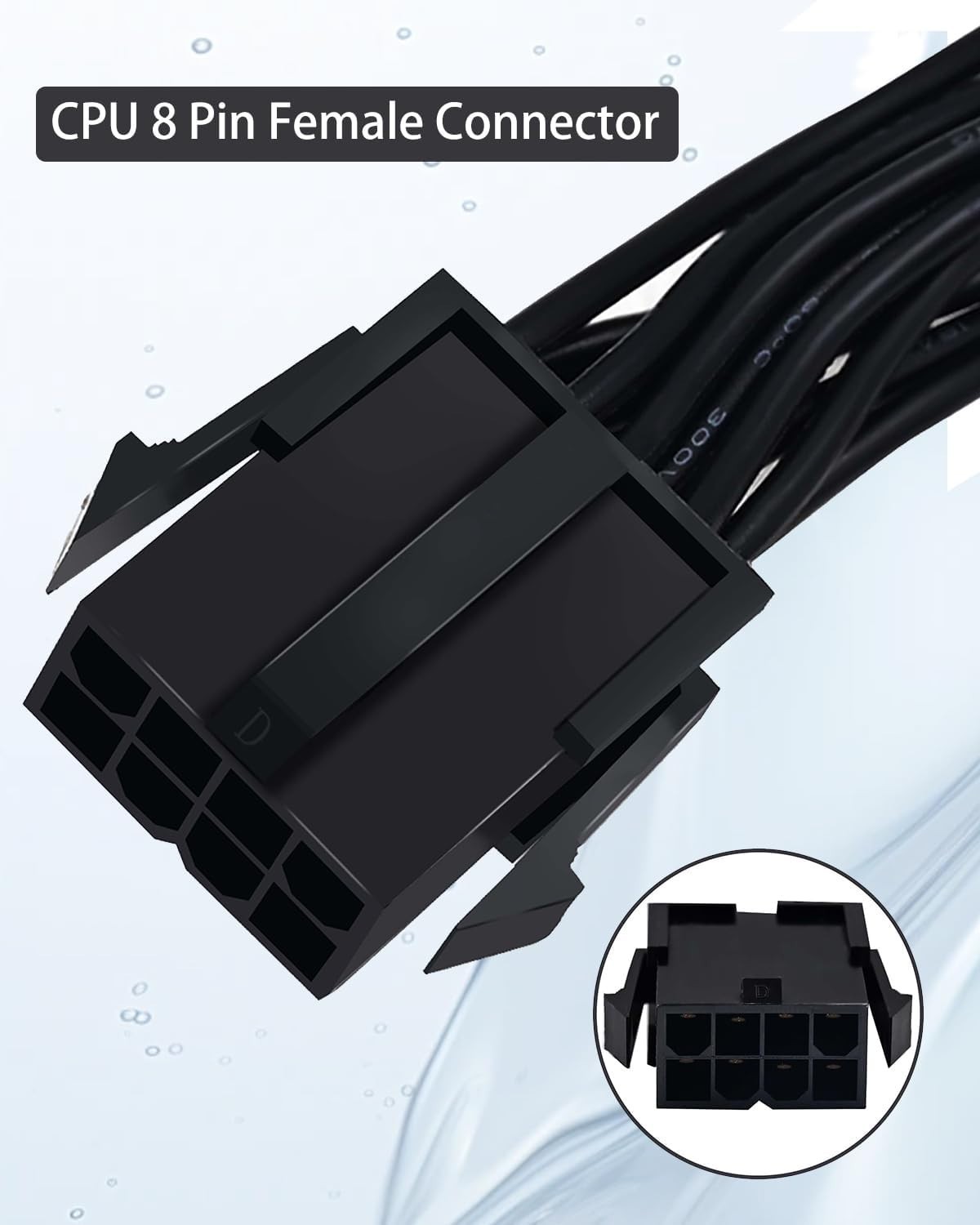 9.5-Inch CPU 8 Pin Extension Cable – 2 Pack Tangle-Free for Optimal Power Supply