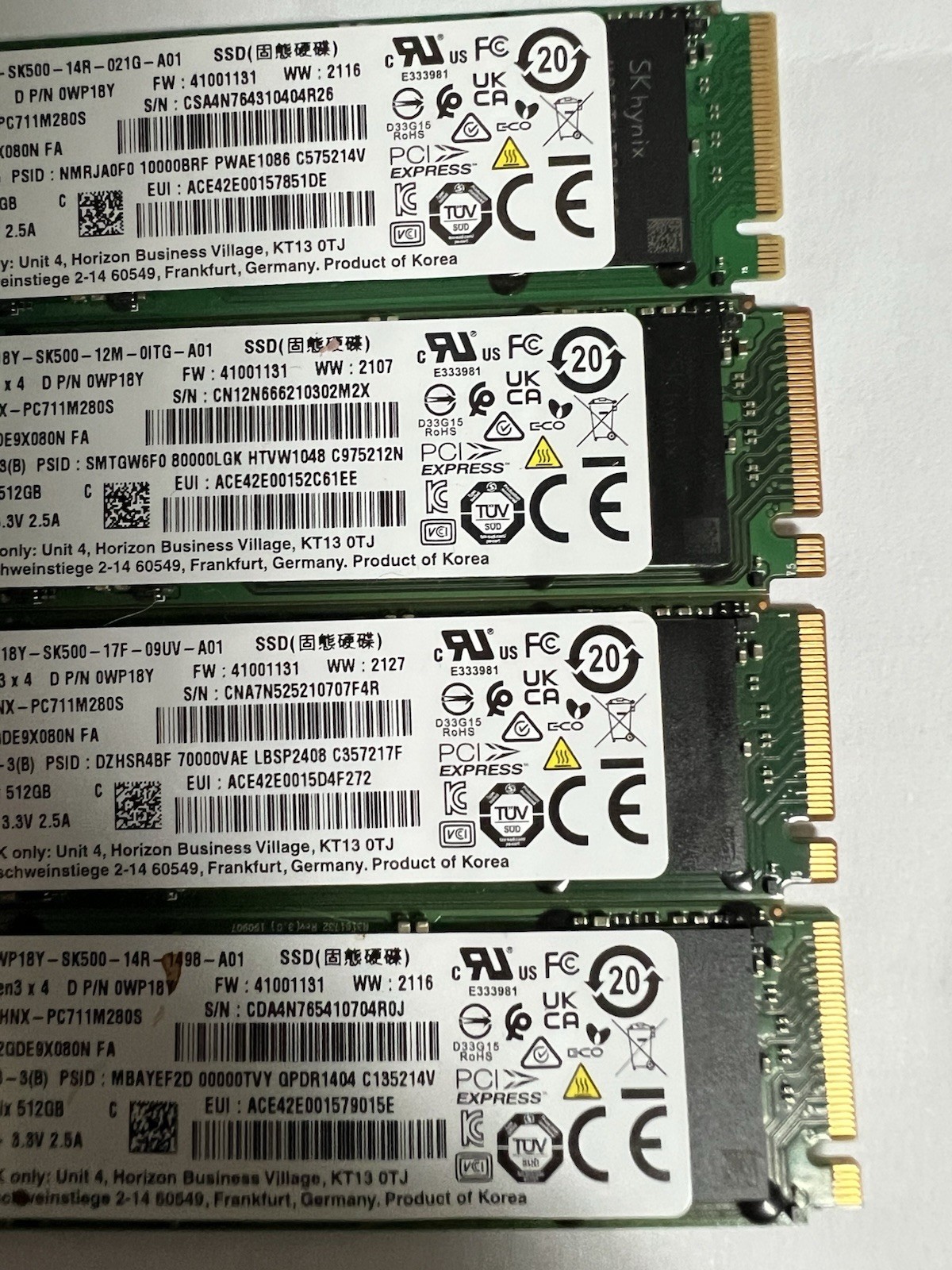 SK Hynix 512GB SSD PCIe Gen3x4 NVMe M.2 2280 PC711 HFS512GDE9X080N FA