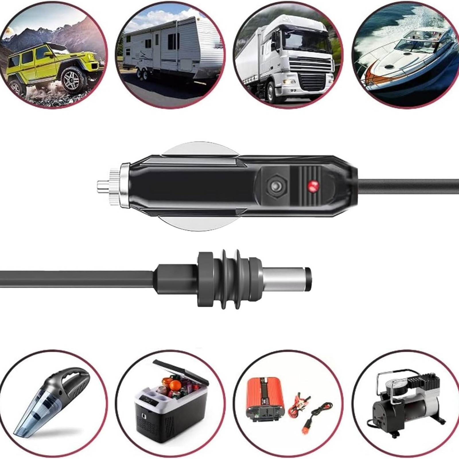Car Power Cable for Starlink Mini Outdoor RV Truck Waterproof 12V-24V