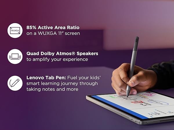 Lenovo Tab 11″ M11 Tablet + Pen & Folio Case Bundle 4GB/128GB/Gray ZADA0043US