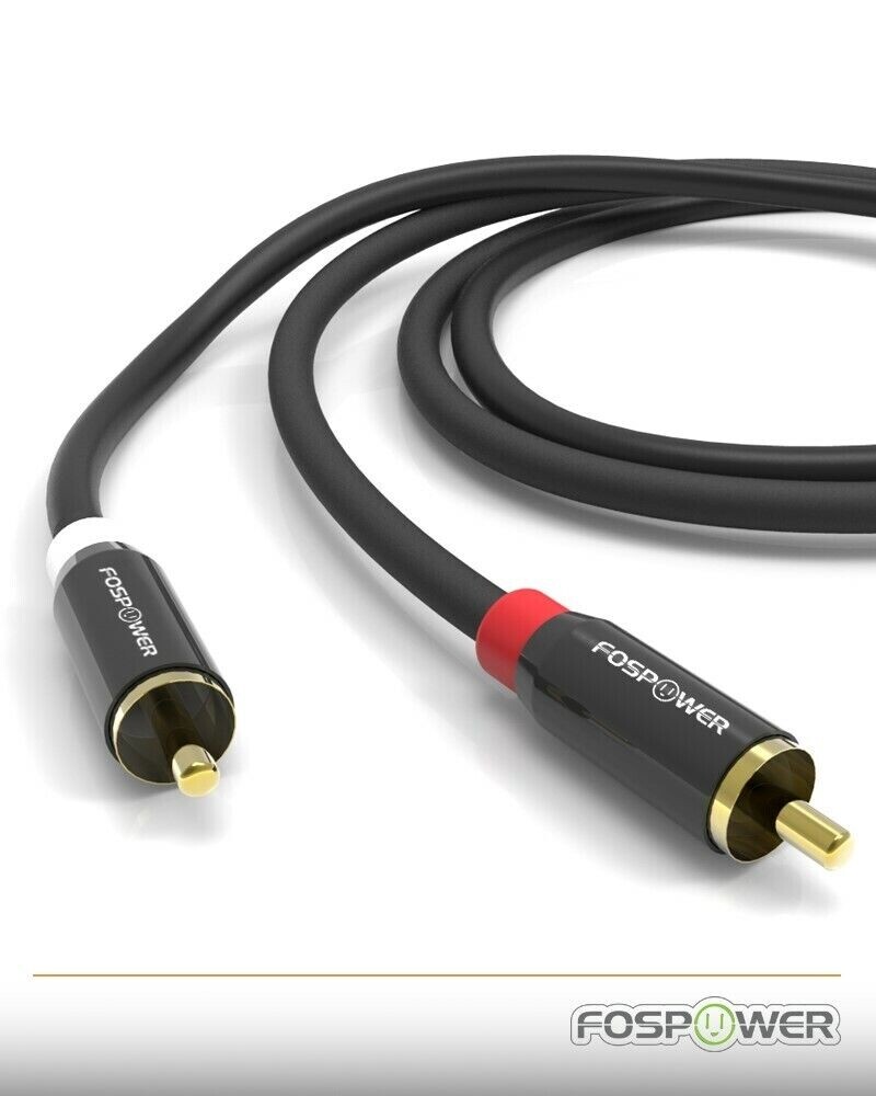 FosPower 3 6 10 15 25 FT Gold Plated RCA Male L/R Stereo Audio Cable Cord Plug