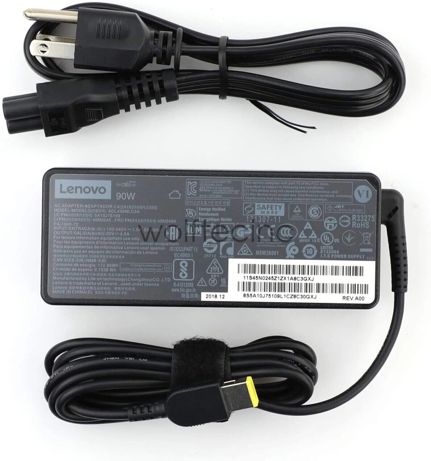 Genuine Lenovo 90W 20V 4.5A Laptop Charger AC Power Adapter Square Tip ThinkPad