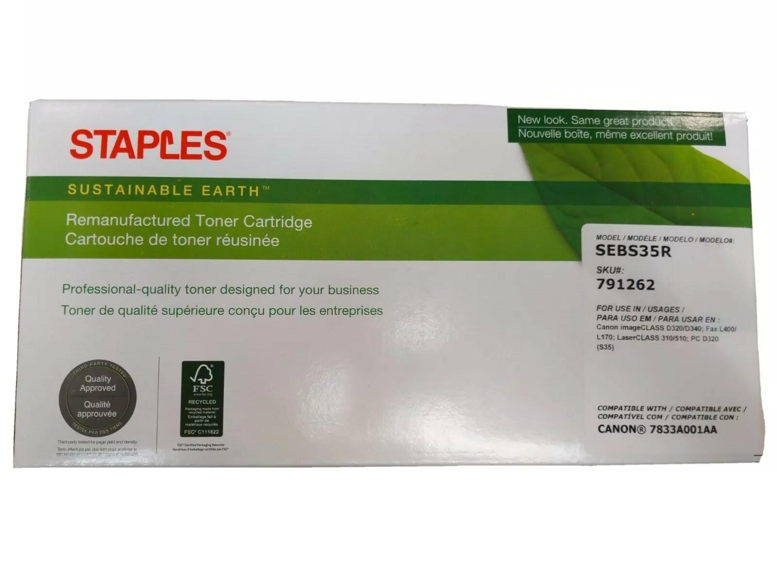 Staples Remanufactured Black Toner Cartridge Canon S35 (7833A001AA) 791262