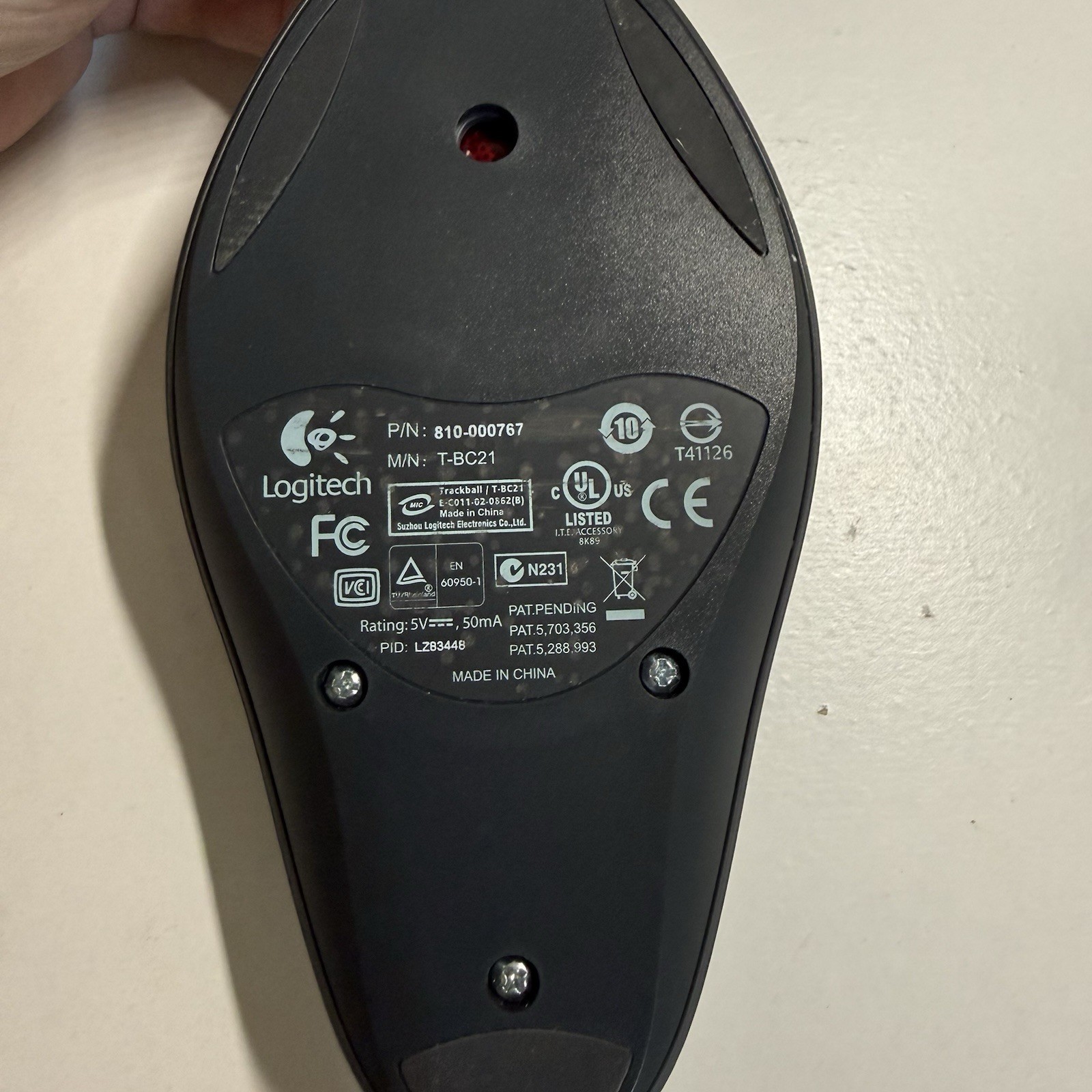 Logitech T-BC21 Trackman Trackball USB Mouse Marble Ball 810-000767 – TESTED