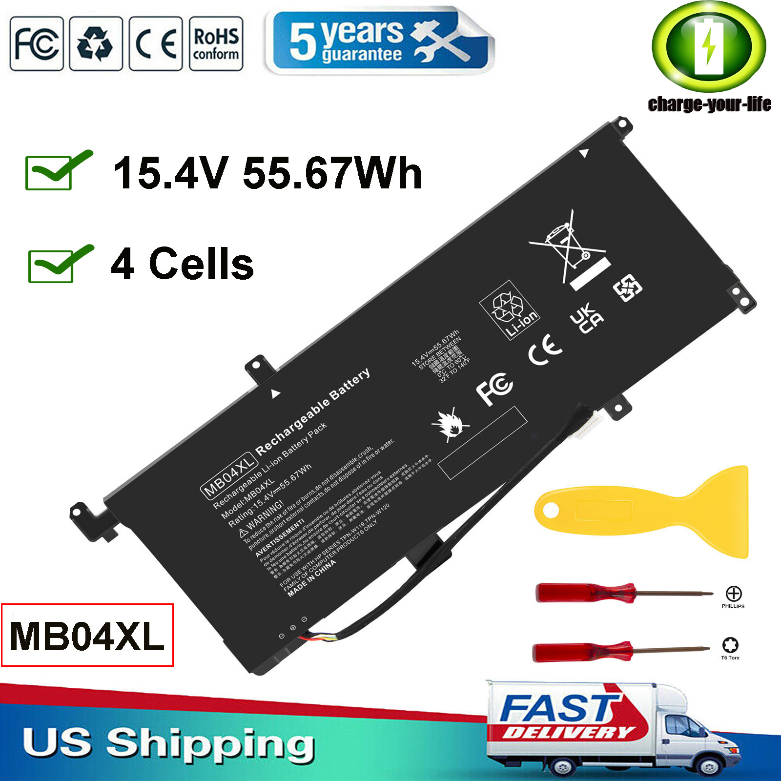 MB04XL Laptop Battery For HP Envy X360 M6 15-AQ 844204-850 843538-541 55.67Wh US