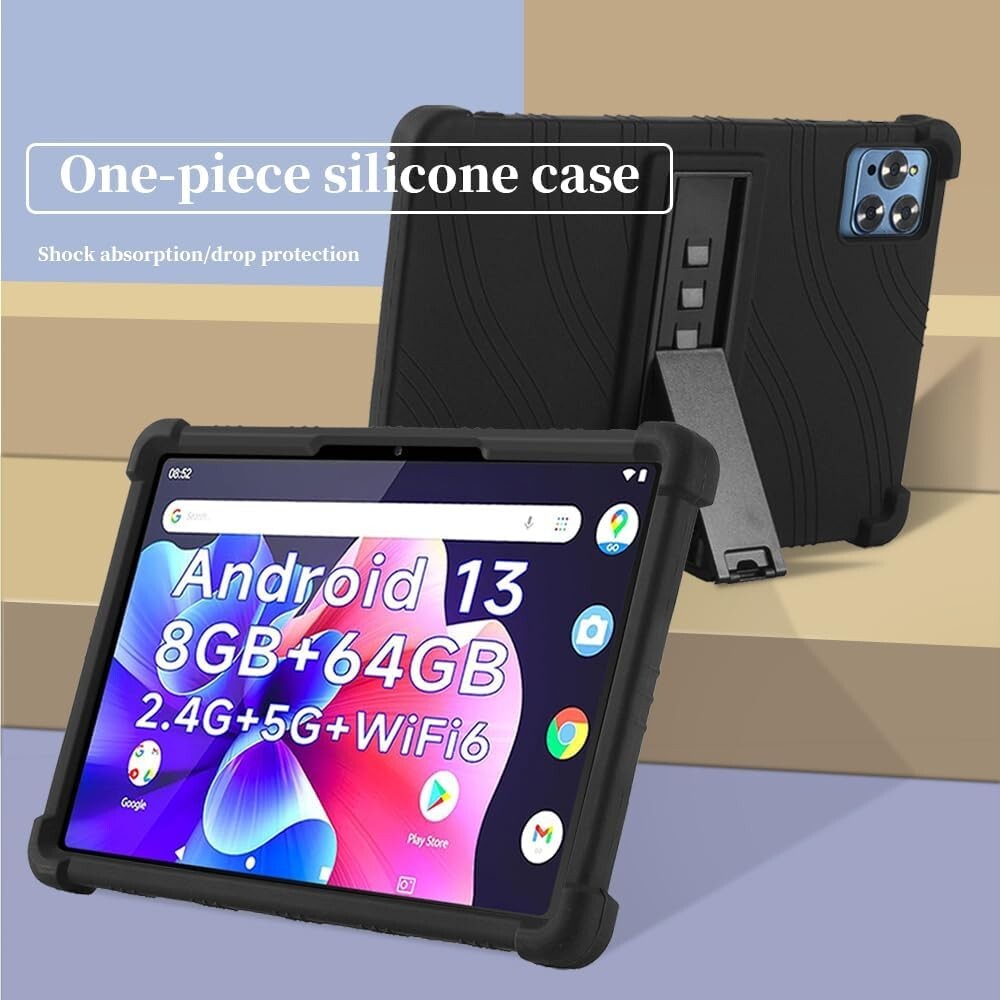 Silicone Case for Android Tablet 12 Inch Android 15 /14/13 Stand Cover + Stylus
