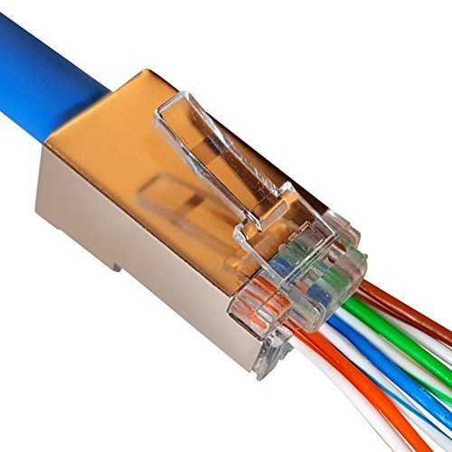 1000 Pcs CAT5e RJ45 Pass Through Shielded 8P8C Network Modular Plug Connector