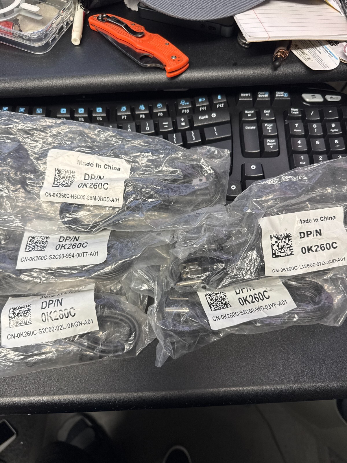 Lot of 5 Dell Three Prong Power Cable 0K260C NEW