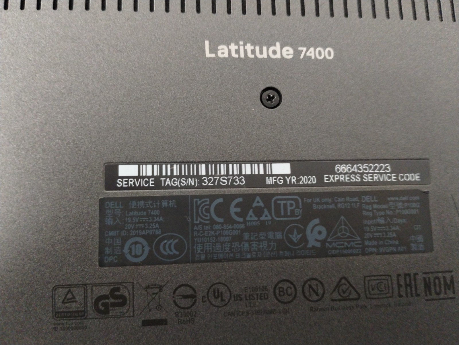 DELL LATITUDE 7400, Intel Core i7-8665U, 1.90 GHz, 16 GB, 256 GB M.2