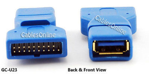 USB 3.0 A Female to 20-Pin Box Header Male Adapter, Gold Plated – GC-U23