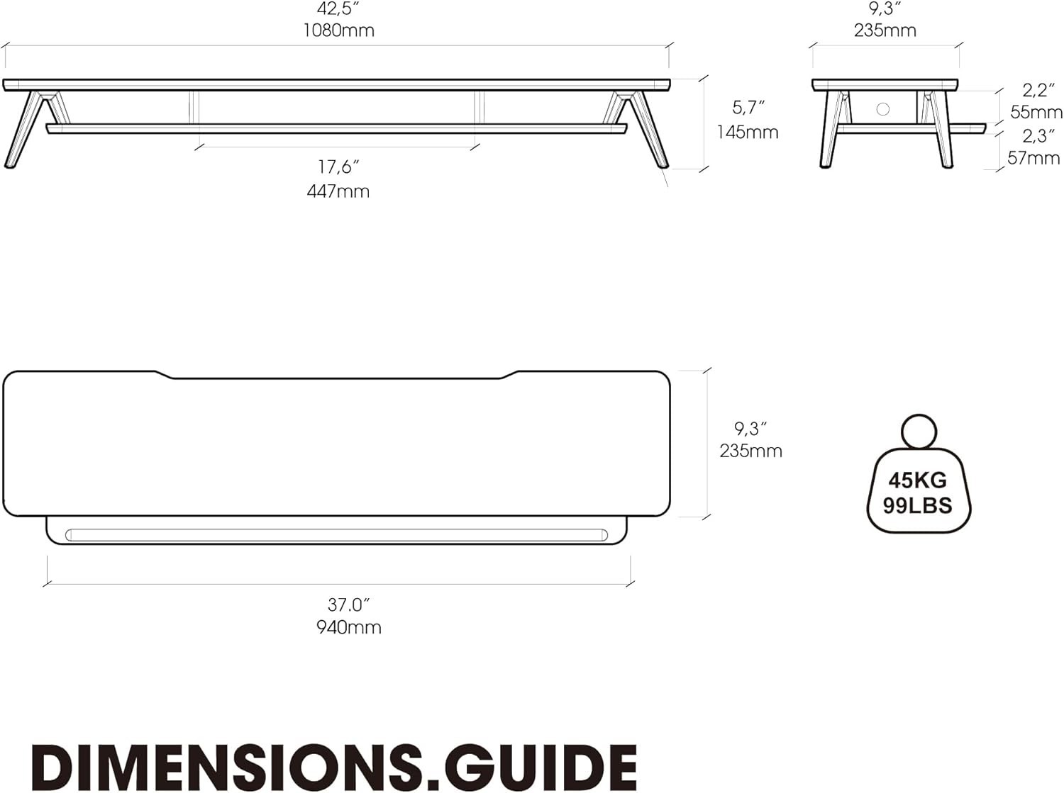 Dual Monitor Stand, Monitor Stands Riser for 2 monitors, 42.5 Inch Wood Desk …