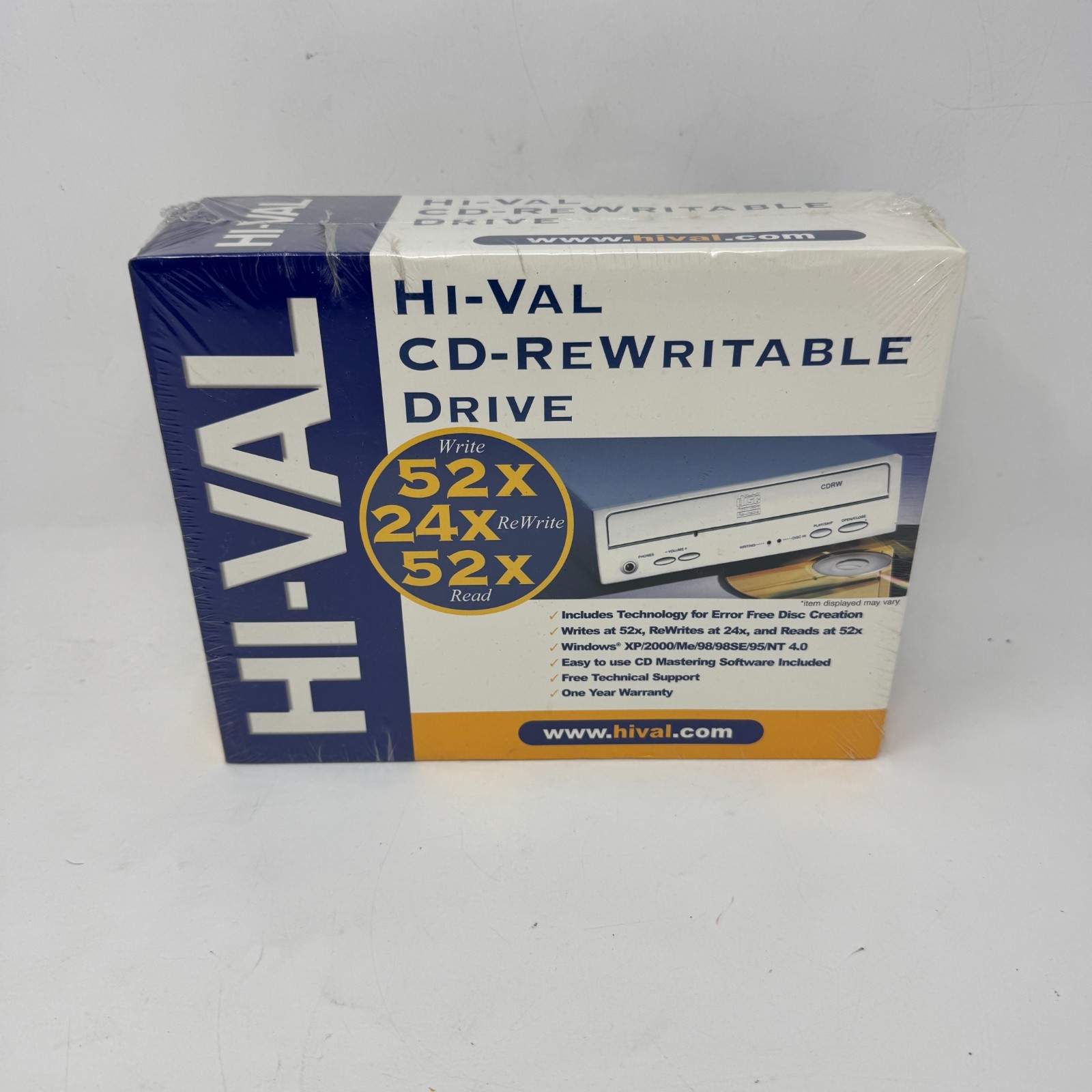 Hi-Val CD Rewritable Drive 52x24x52x CD Burner H522452 New In Box Sealed NIB