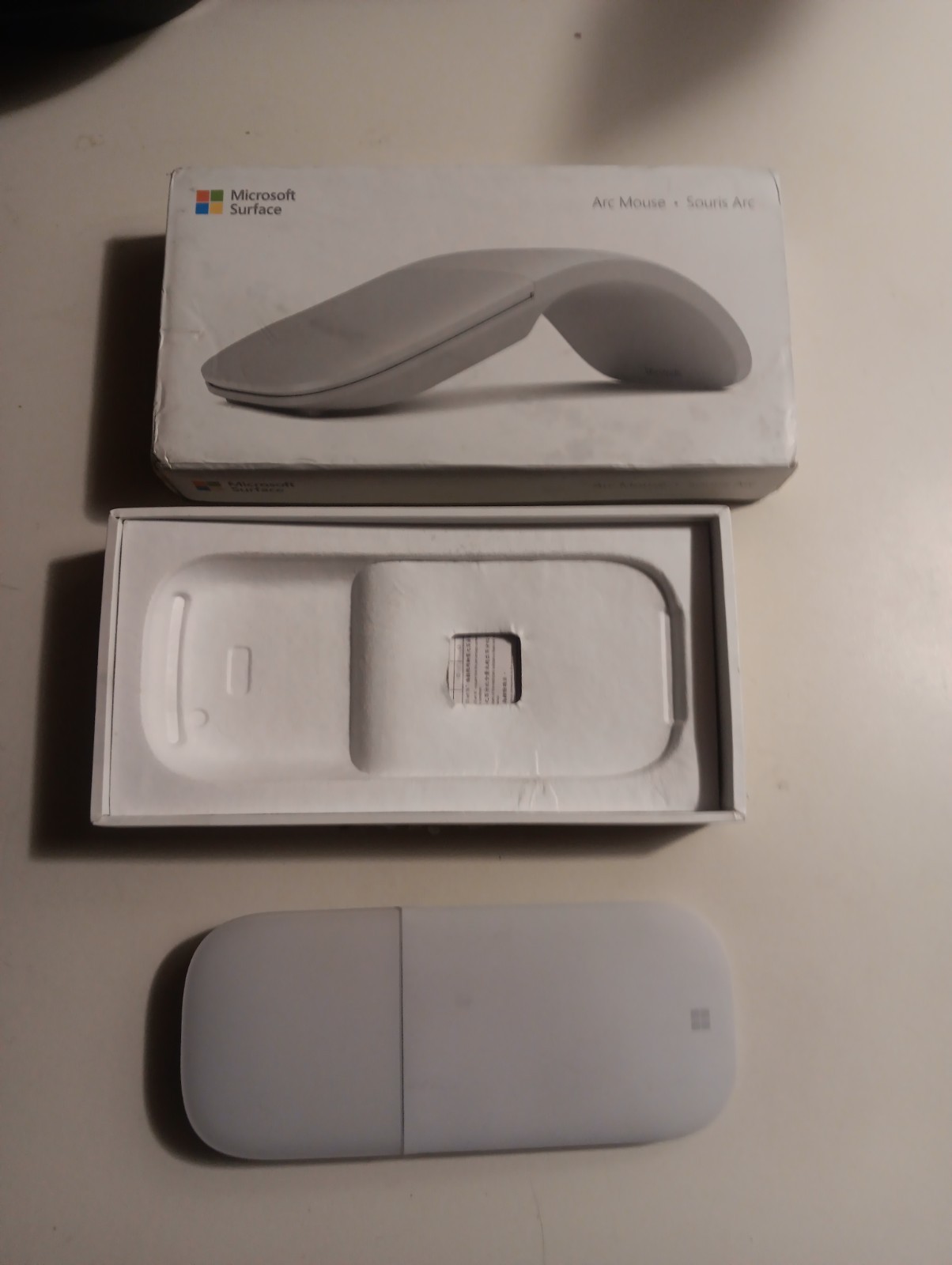 Microsoft Bluetooth Surface Arc Wireless BlueTrack Ambidextrous Mouse Light Grey