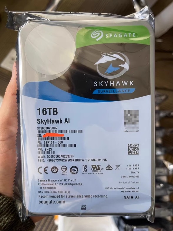 Seagate ST16000VE002 Skyhawk Ai 16TB SATA 256mb 3.5 7200rpm Hard Drive