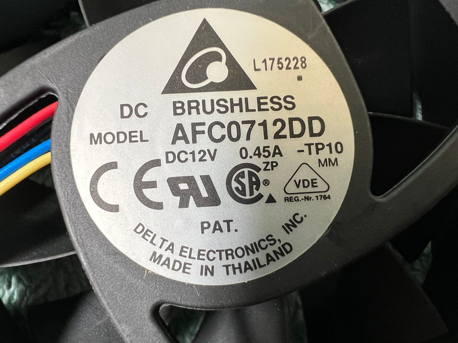 Delta Electronics DC Brushless Fan AFC0712DD – DC12V, 0.45A, TP10 (NEW)