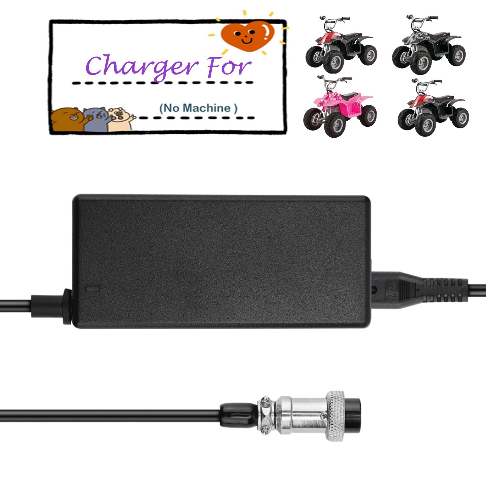 3-Prong Charger For Razor Dirt Quad 24V Electric 4-Wheeler ATV HK-AD-240U150-US