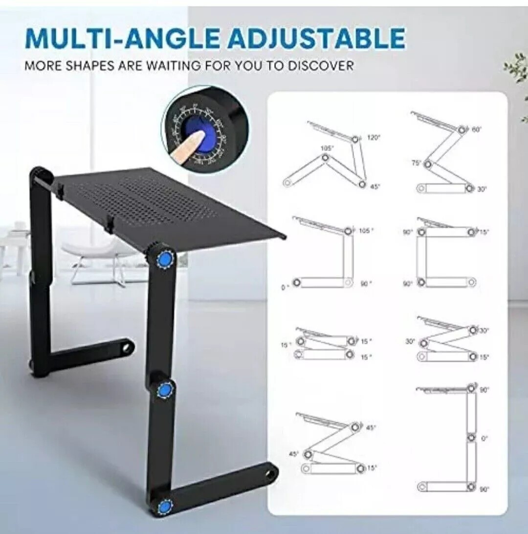 360° Adjustable Laptop Table Stand Lap Sofa Bed Tray Foldable PC Notebook Desk