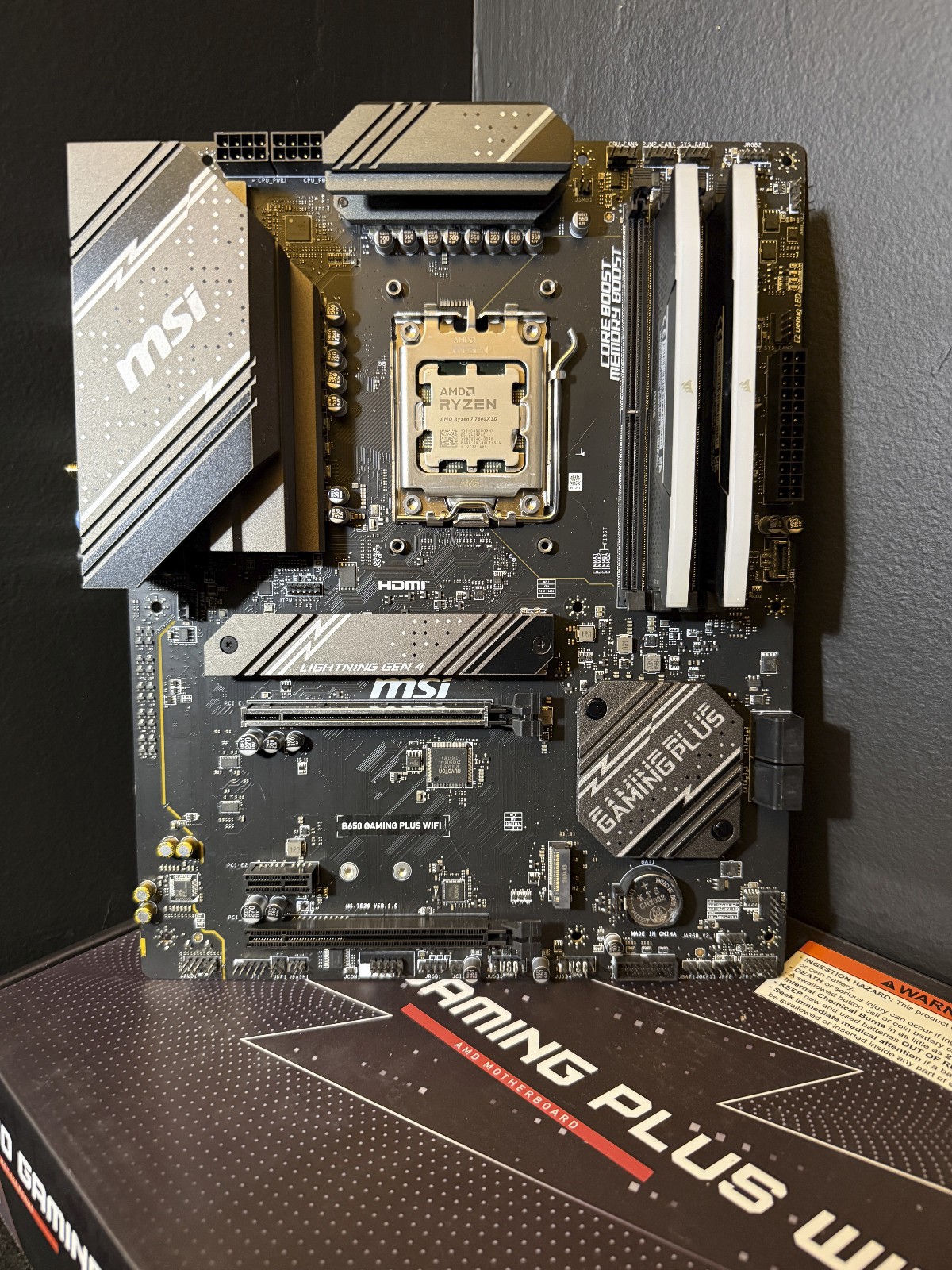 Ryzen 7 7800x3d + 32gb DDR5 + MSI B650 GAMING PLUS WIFI Motherboard Parts Combo