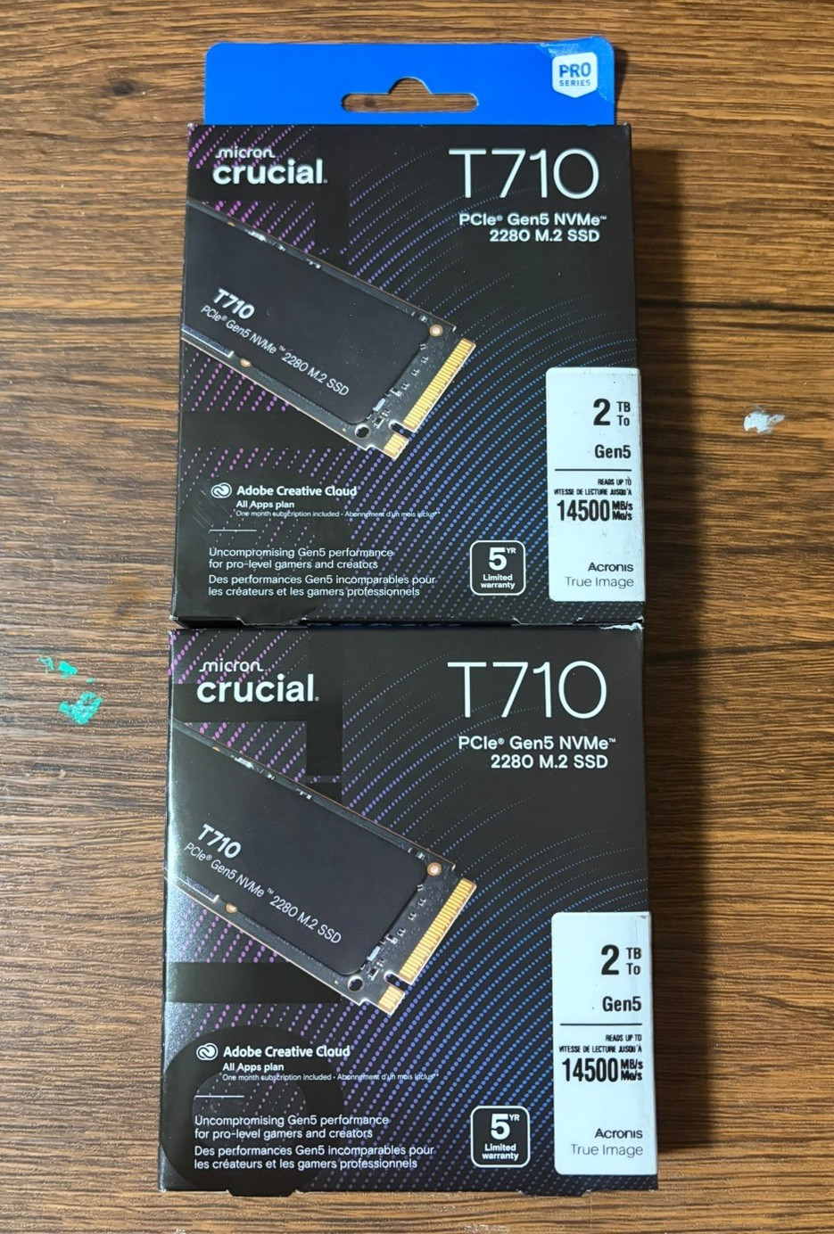 Crucial T710 2TB Pro Series PCIe Gen5 NVMe M.2 2280 Internal SSD