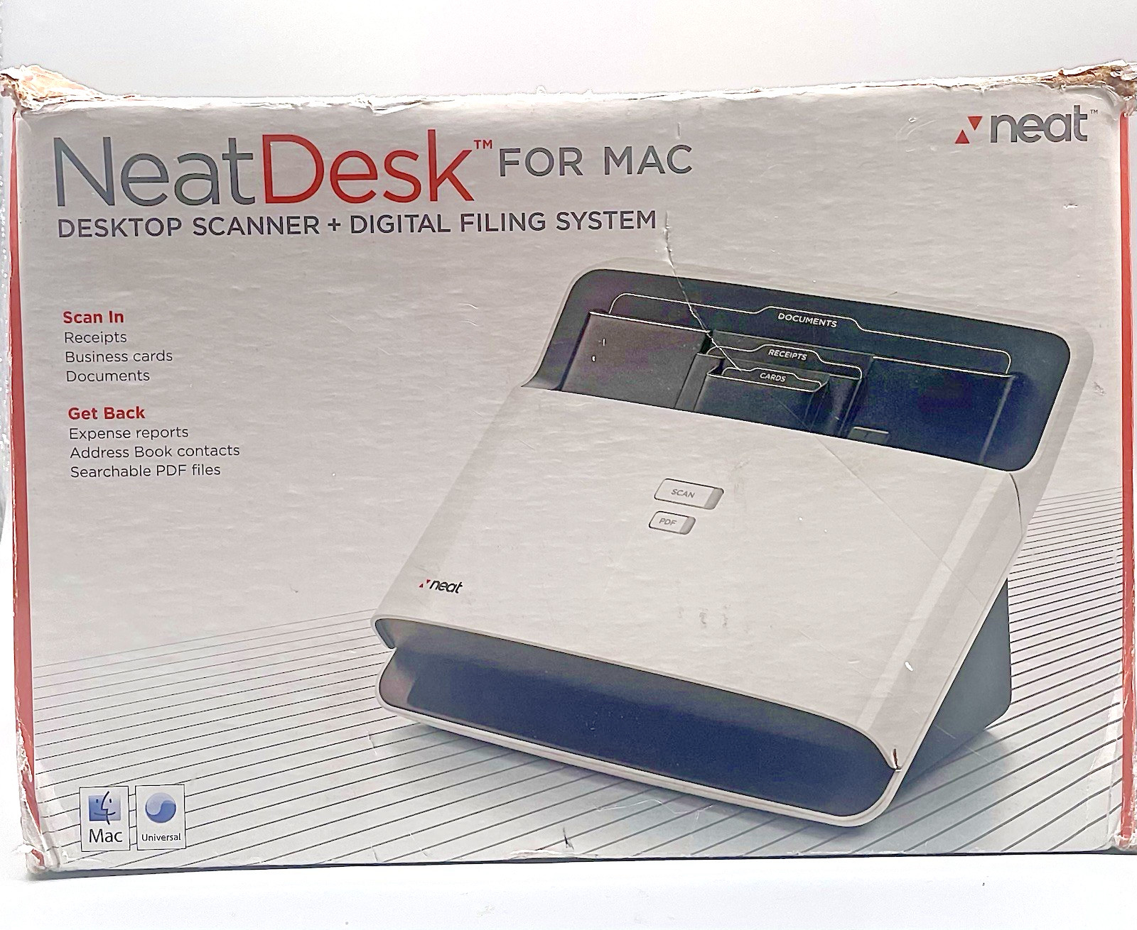 NeatDesk for Mac Desktop Scanner + Digital Filing System – White – Open Box