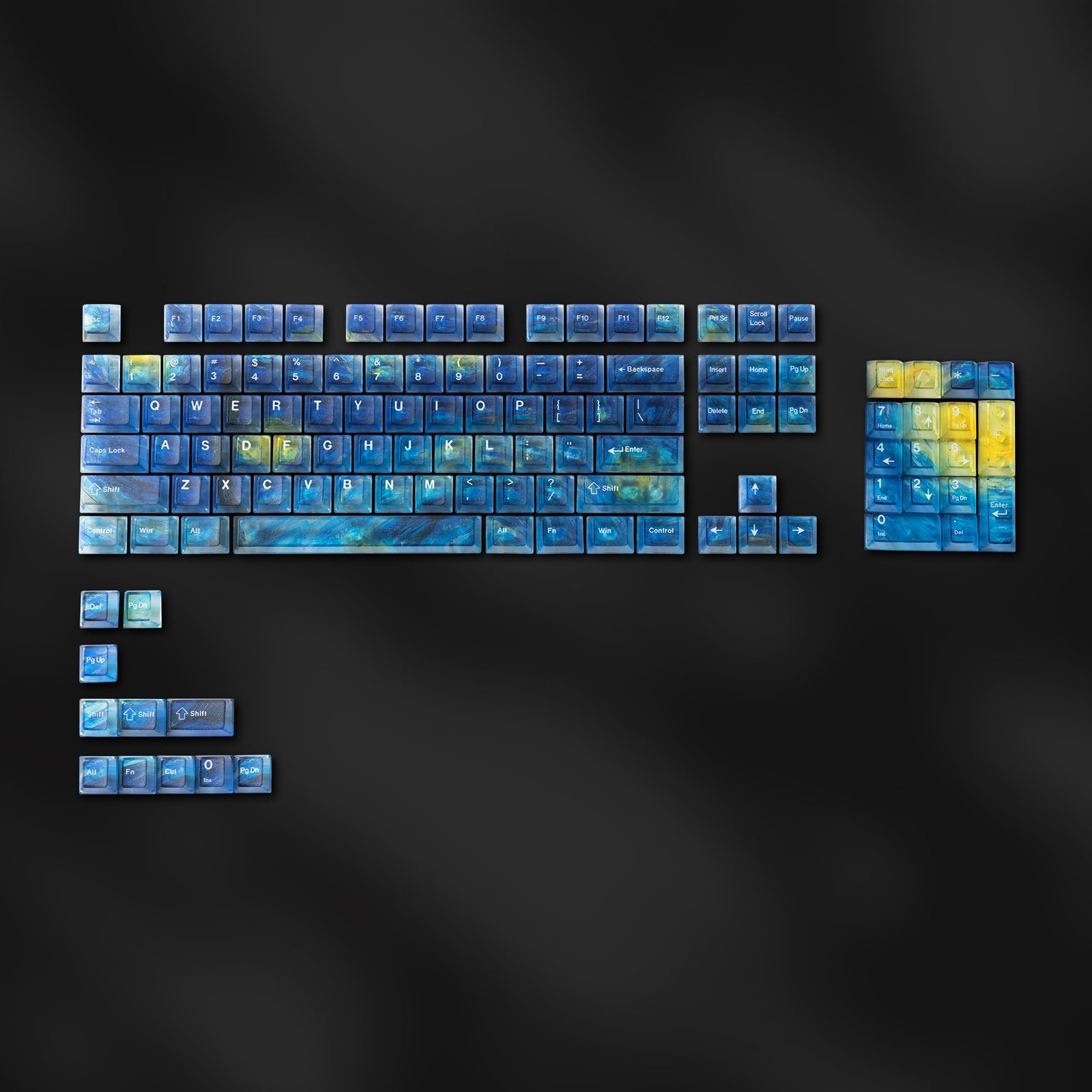 115 PCS Blue Transparent Keycaps Cherry Profile Fits 60/65/75/80/100 Percent