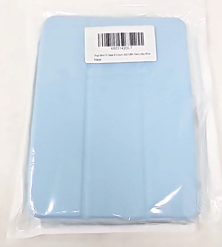 Hard Case 8.3 Inch for Apple iPad Mini 6th Gen 2021 Sky Blue Book Cover Fold