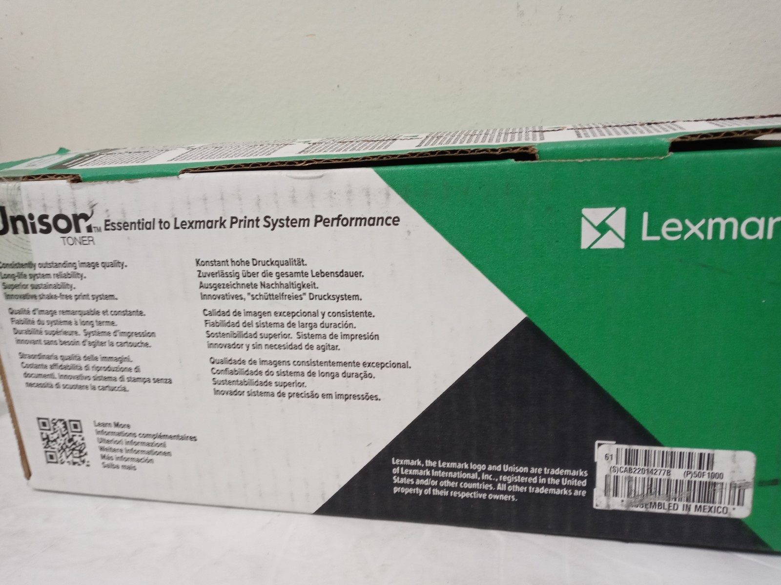 Lexmark 50F1000 Black Toner – OEM sealed – – MS310/312/315 – MS410/415 – New*