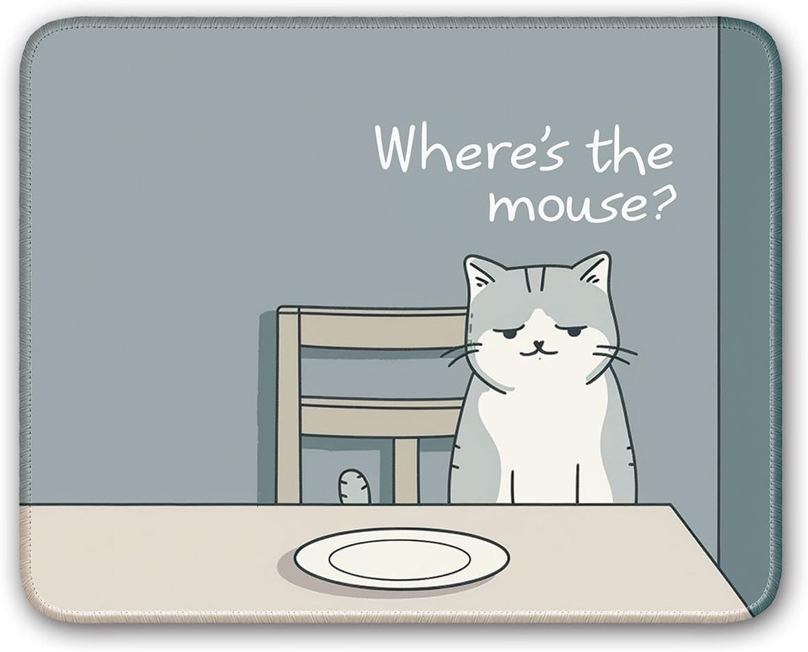 Non-Slip Mouse Pad Gaming Small 26x21cm / 10×8 inch, Cat 01