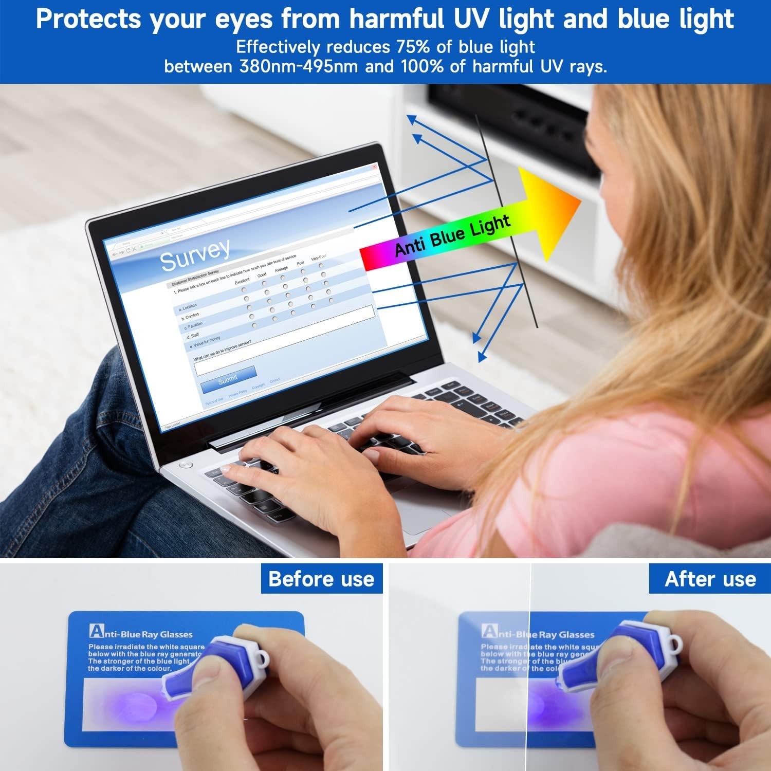 Matte Finish 15.6-Inch Blue Light Block Screen Protectors for Laptops – 2 Pack