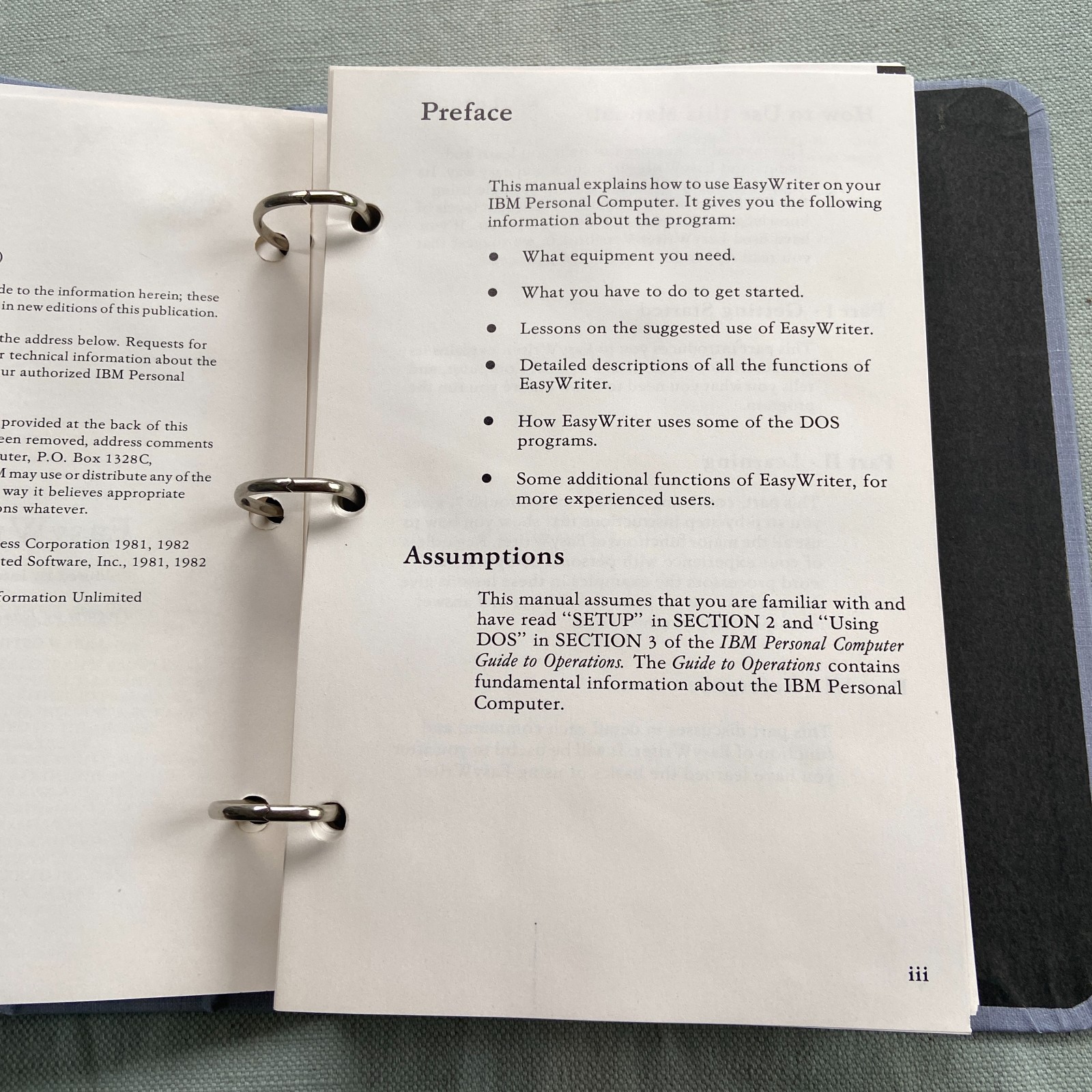 IBM EasyWriter User Manual Book 1982 2nd Edition Ver 1.10 6172310 PC Computer