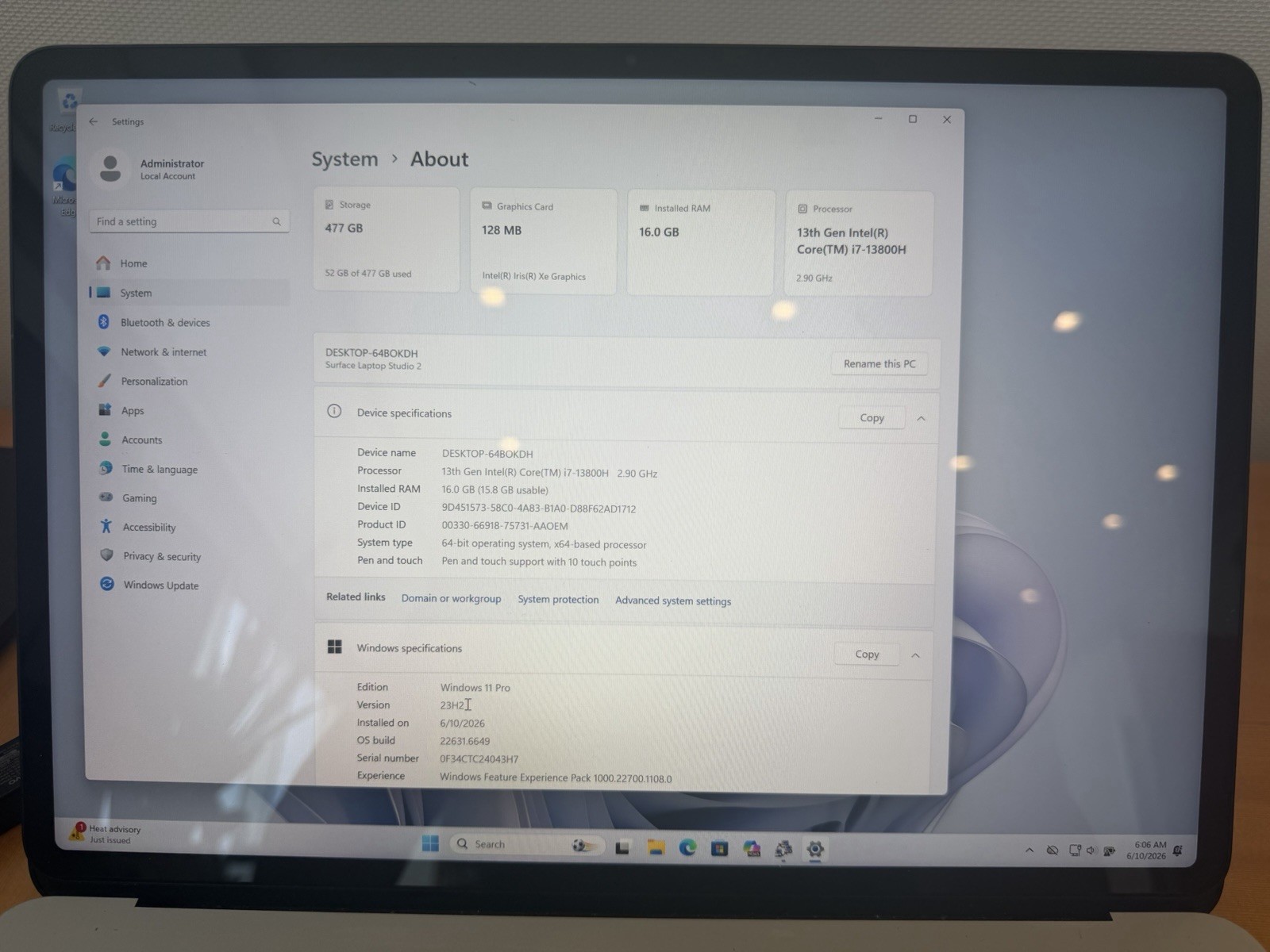 Microsoft Surface Laptop Studio 2 (512GB SSD, Intel Core i7, 16GB RAM)