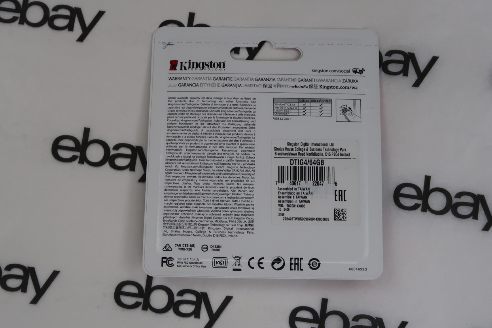 Kingston 64GB Memory Stick Data Traveler 3.0 USB Flash Drive Pen Computer DTIG4