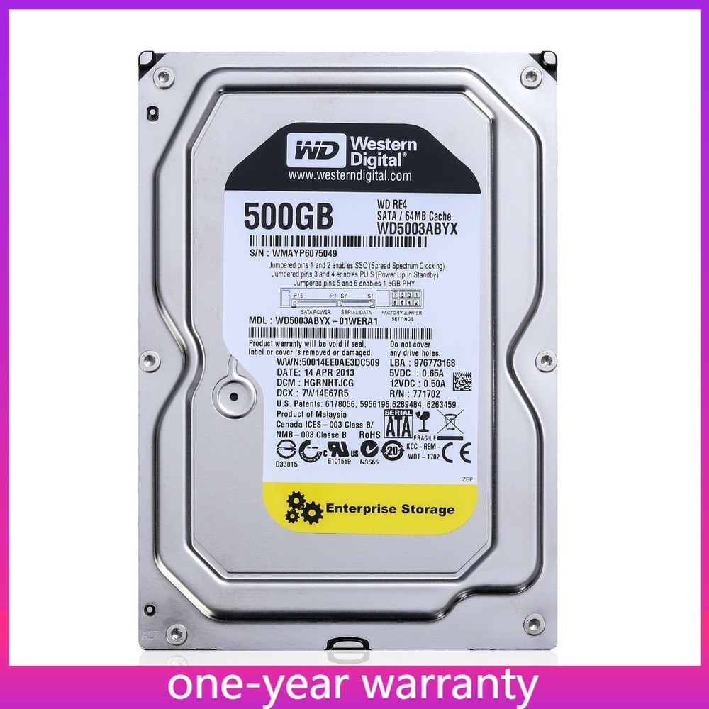 Western Digital WD5003ABYX RE4 64MB 500GB SATA 3.5″ Internal Hard Disk Drives