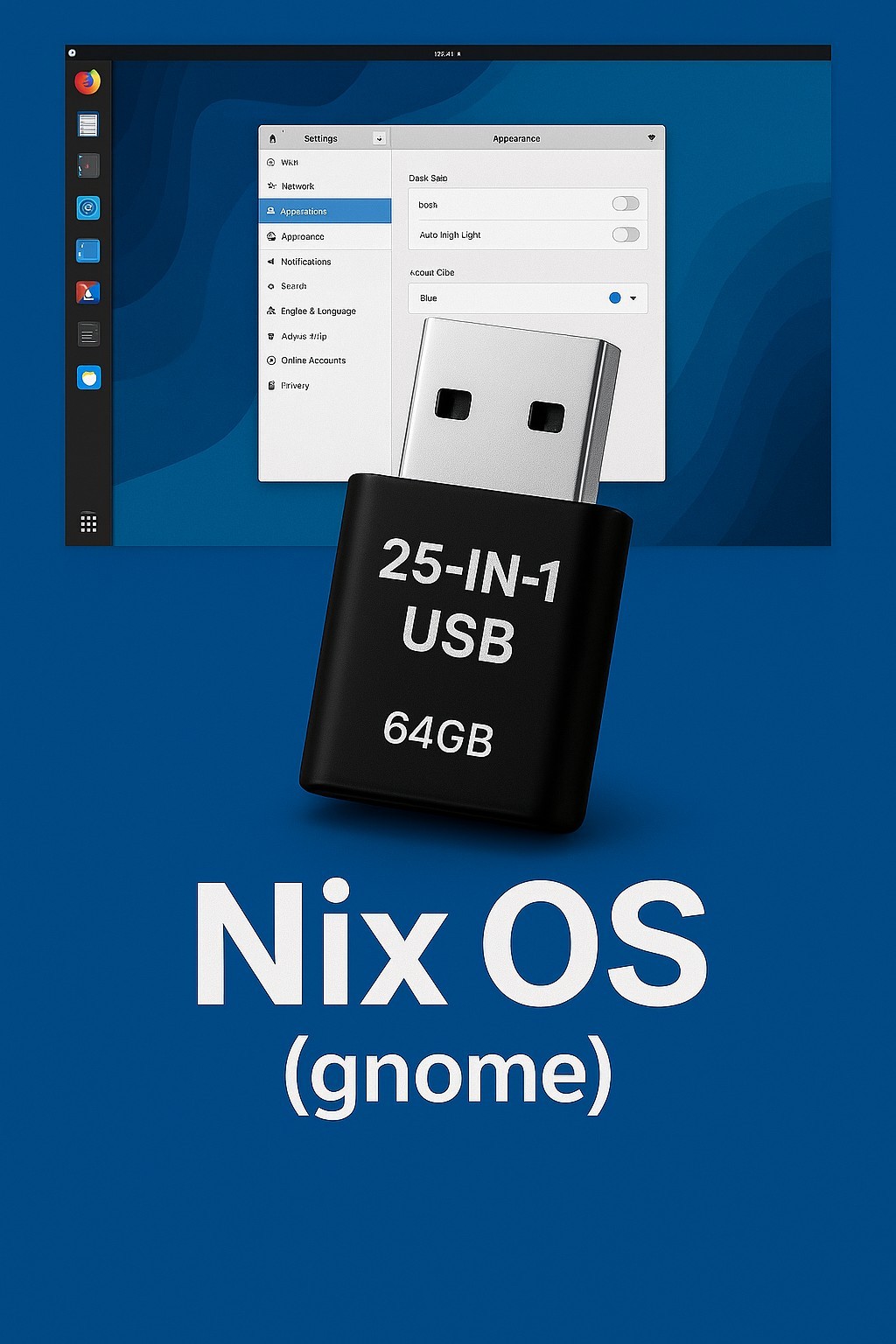 25-in-1 OS USB 128GB Bootable Linux Pack, Arch, AntiX, Fedora, Mint, Zorin, Kali
